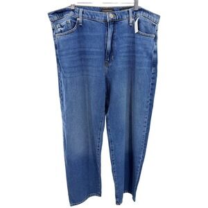 Banana Republic Premium Denim High-Rise Barrel Fit Jeans Hemlock Wash Blue‎ 33
